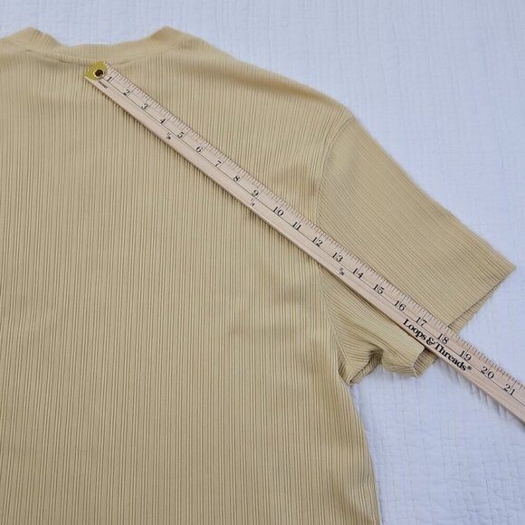 Line A Uomo Crewneck T-Shirt Men's XXL Butter Yellow Stretch Textured EUC - Picture 9 of 11
